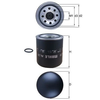 Imagem de MAHLE ORIGINAL AL 23 Cartucho de secador ar, sistema ar comprimido