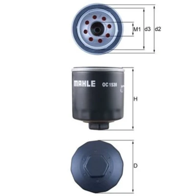 Imagem de MAHLE ORIGINAL OC 1539 Filtro de óleo com uma válvula retenção aparafusado FORD: Transit V363 Van
