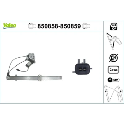 Imagem de Valeo Elevador de vidro traseira esquerda elétrico com motor sem função conforto 850858 JEEP: Cherokee III