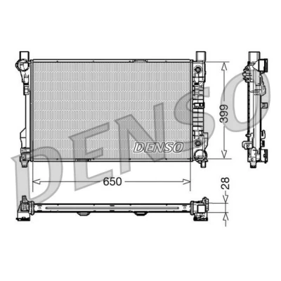 Imagem de DENSO DRM17079 Radiador, arrefecimento do motor Alumínio 650 399 28 MERCEDES BENZ: Classe C T modell, CLK Coupe, Coupe