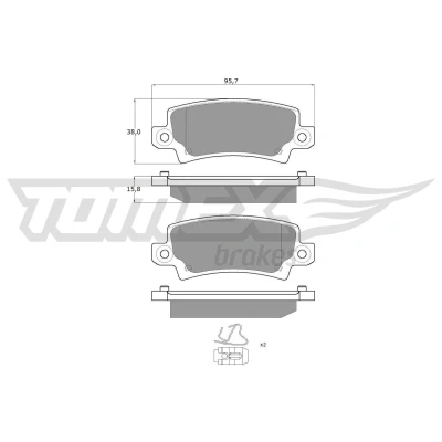 Imagem de TOMEX brakes TX 13 75 Jogo de pastilhas para travão disco Eixo traseiro com avisador sonoro desgaste acessórios TOYOTA: Corolla IX Hatchback