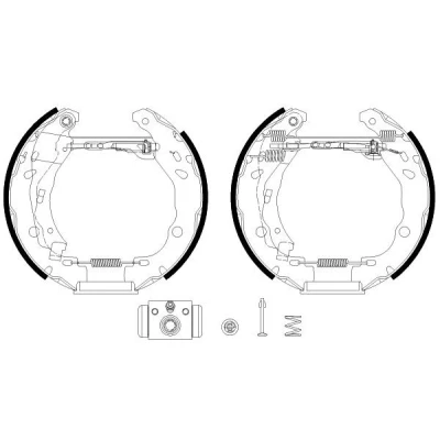Imagem de TEXTAR 84083201 Maxilas de travão 203 39 com cilindro roda, elemento regulação RENAULT: CLIO 4, 2, 2 Kasten