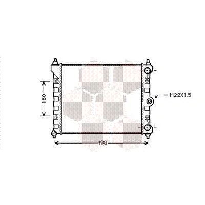 Imagem de VAN WEZEL 58002092 Radiador, arrefecimento do motor Alumínio 430 320 33 Aletas de refrigeração unidas mecanicamente VOLKSWAGEN: Polo II Hatchback