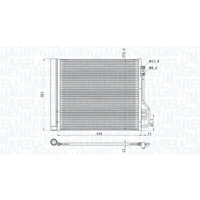 Imagem de MAGNETI MARELLI 350203854000 Condensador com secador 433x374,6x12 374,6 433 12 SMART: Fortwo II Coupe