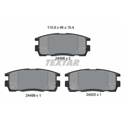 Imagem de TEXTAR 2449801 Jogo de pastilhas para travão disco com avisador sonoro desgaste CHEVROLET: Captiva, OPEL: Antara