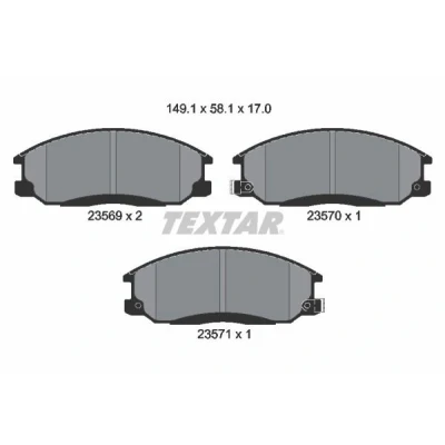 Imagem de TEXTAR 2356901 Jogo de pastilhas para travão disco com avisador sonoro desgaste acessórios HYUNDAI: H 1 / Starex MPV, Van, Santa Fe I