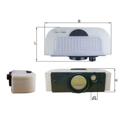 Imagem de MAHLE ORIGINAL LX 3557/1 Filtro de ar 105,5 334 173,5 Cartucho filtrante