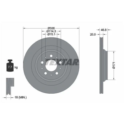 Imagem de TEXTAR 92343303 Disco de travão TESLA: Model 3