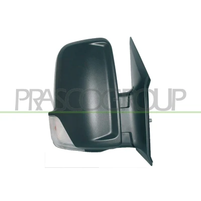 Imagem de espelho retrovisor Prasco ME9197003 à direita preto manual com grande angular, Braço do curto, convexo