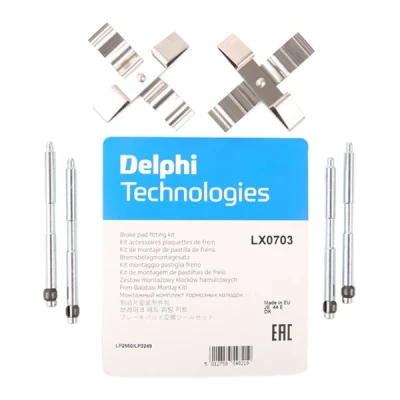Imagem de DELPHI LX0703 Kit de acessórios, pastilhas travão BMW: 4 Coupe, 3 Touring, 1 Hatchback