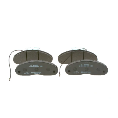 Imagem de BOSCH 0 986 424 080 Jogo de pastilhas para travão disco Baixo teor metálico com sensor desgaste integrado