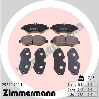 Imagem de ZIMMERMANN 29229.210.1 Jogo de pastilhas para travão disco IVECO: DAILY 6 Pritsche/Fahrgestell, 4, 4 Kasten/Kombi
