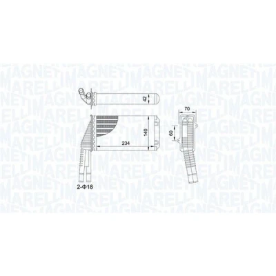 Imagem de MAGNETI MARELLI 350218467000 Radiador Quente CITROËN: C1 I