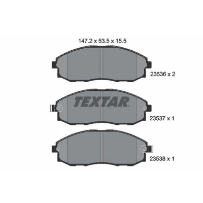 Imagem de TEXTAR 2353601 Jogo de pastilhas para travão disco com avisador sonoro desgaste HYUNDAI: H 1 / Starex MPV, Van