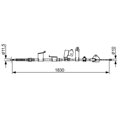 Imagem de BOSCH 1 987 482 652 Cabo de Freio Mão 1830mm TOYOTA: Auris Hatchback