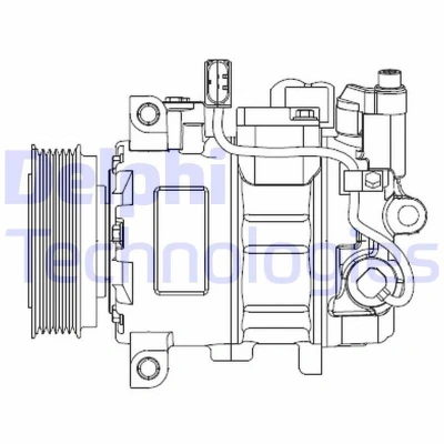 Imagem de DELPHI CS20476 compressor 6SEU14 PAG 46 com óleo de VOLKSWAGEN: Multivan 5 (7HM