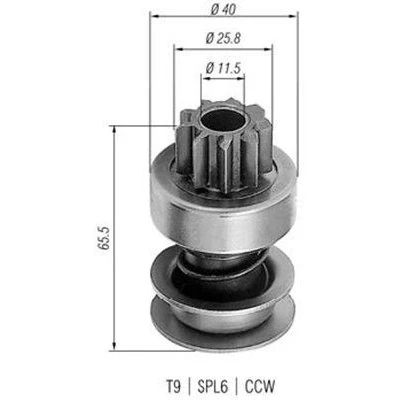 Imagem de MAGNETI MARELLI 940113020236 Pinhão, motor de arranque