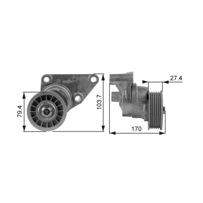 Imagem de GATES T38158 Polia Tensora FleetRunner Micro V Stretch Fit HUMMER: H2 SUV