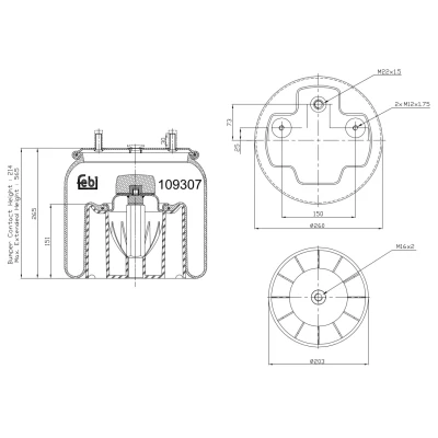 Imagem de FEBI BILSTEIN 109307 Fole, suspensão pneumática