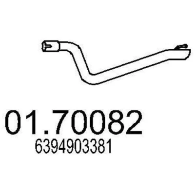 Imagem de MTS 01.70082 Tubo de escape 880 traseira para a panela MERCEDES BENZ: Vito Mixto