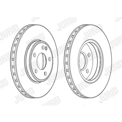 Imagem de JURID 563114JC Disco de travão 295 28 5 112 ventilado revestido com parafusos MERCEDES BENZ: Classe A, CLA Carrinha, Coupe