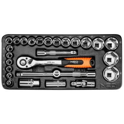 Imagem de NEO TOOLS 84 238 Módulo de ferramentas 27 8,10,11,12,13,14, 15,16,17,18,19,20, 21,22,24,27,30, 32,34,36 mm aço cromo vanádio Sextavado 1/2