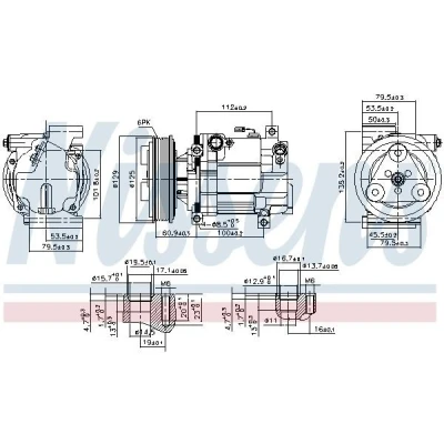 Imagem de NISSENS 89549 compressor H12 12V PAG 46 YF R1234yf com óleo de PAG, embraiagem magnética, sem díodo MAZDA: 3 Hatchback
