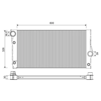 Imagem de VALEO Radiador, arrefecimento do motor Alumínio 600mm 326mm 30mm Aletas de refrigeração soldadas BMW: 7, 5 Touring 701271