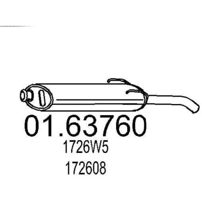 Imagem de MTS 01.63760 Panela de escape traseira 750 PEUGEOT: 205 II Hatchback, I Hatchback