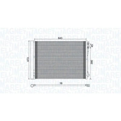 Imagem de MAGNETI MARELLI 350203781000 Condensador com secador 643x473x16 473 643 16 BMW: 5 Sedan, Touring