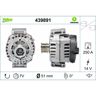Imagem de VALEO 439891 Alternador 14V 250A