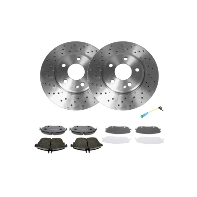 Imagem de VAICO V30 3685 Kit de travões Eixo dianteiro perfurado/ventilado incl. contacto aviso desgaste MERCEDES BENZ: Classe A