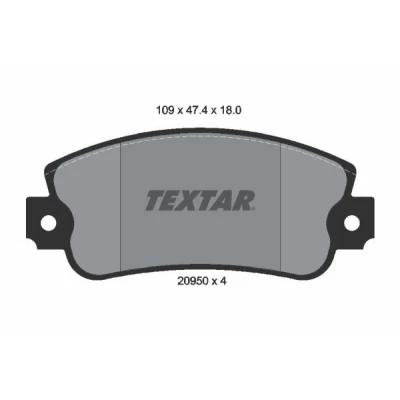 Imagem de TEXTAR 2095005 Jogo de pastilhas para travão disco não preparado indicador aviso desgaste FIAT: Uno Hatchback, Panda I Hatchback