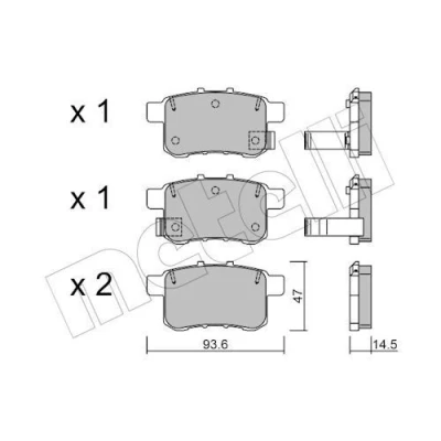 Imagem de METELLI 22 0868 0 Jogo de pastilhas para travão disco com avisador sonoro desgaste HONDA: ACCORD 8 Kombi,