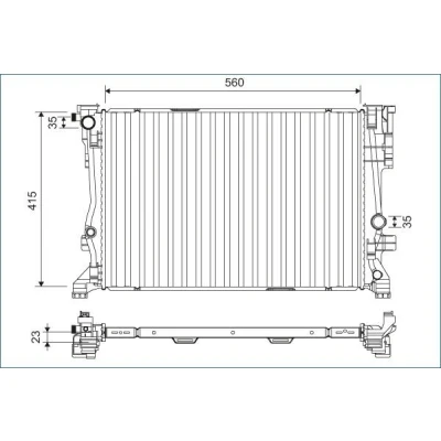 Imagem de VALEO 701158 Radiador, arrefecimento do motor Alumínio 438 640 26 sem regulador líquido de refrigeração Aletas soldadas