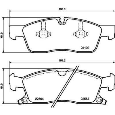 Imagem de HELLA 8DB 355 039 961 Jogo de pastilhas para travão disco com avisador sonoro desgaste JEEP: GRAND CHEROKEE 4