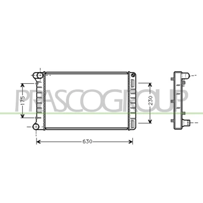 Imagem de PRASCO FT133R003 Radiador, arrefecimento do motor Alumínio 580 304 42 Aletas de refrigeração unidas mecanicamente FIAT: Punto II Hatchback