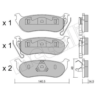 Imagem de METELLI 22 0627 0 Jogo de pastilhas para travão disco excl. contacto aviso desgaste JEEP: WRANGLER 2, Cherokee III