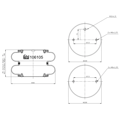 Imagem de FEBI BILSTEIN 106105 Fole, suspensão pneumática