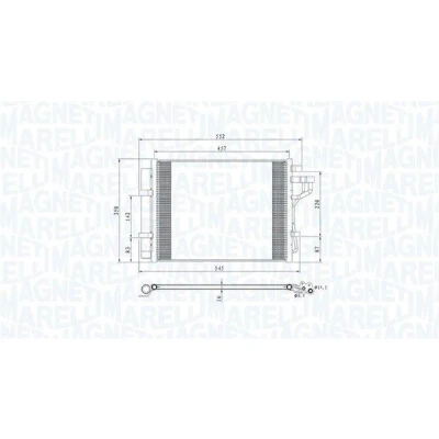 Imagem de MAGNETI MARELLI 350203802000 Condensador com secador 457x331,8x16 331,8 457 16
