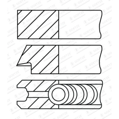 Imagem de GOETZE ENGINE 08 442900 10 Jogo de Anéis do Pistão 75 PEUGEOT: 208 I Hatchback, 3008 SUV, 308 SW 2, CITROËN: C3 III, DS3 Hatchback