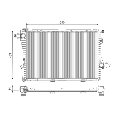 Imagem de VALEO Radiador, arrefecimento do motor Alumínio 650mm 433mm 34mm sem regulador líquido de refrigeração 701248