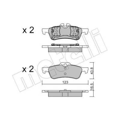 Imagem de METELLI 22 0556 0 Jogo de pastilhas para travão disco preparado indicador aviso desgaste MINI: Hatchback, Cabrio