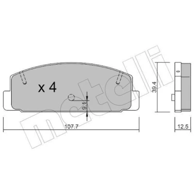 Imagem de METELLI 22 0302 2 Jogo de pastilhas para travão disco excl. contacto aviso desgaste MAZDA: 6 Sedan, Carrinha, Hatchback