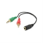 Imagem de Ewent Cable Adaptador Audio Jack 3.5H a 2x 3.5M de 3 Pines 15cm Negro
