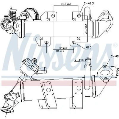 Imagem de NISSENS 989287 Radiador EGR com &#039;bypass&#039; de vácuo