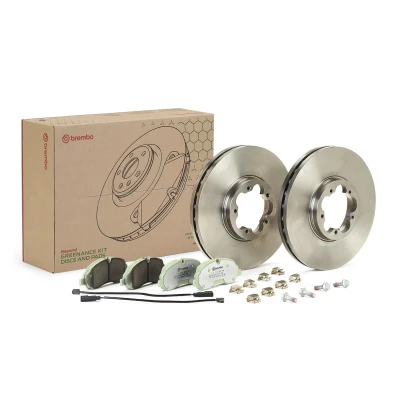 Imagem de BREMBO KT 10 059 Kit de travões interior ventilado com acessórios parafusos pinça travão incl. contacto aviso desgaste