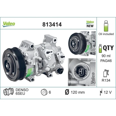 Imagem de VALEO 813414 compressor 6SEU14 12 PAG 46 R 134a com óleo de NEW ORIGINAL PART TOYOTA: Avensis III Sedan