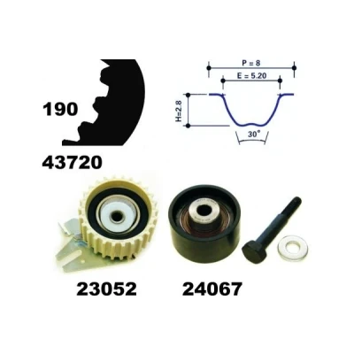 Imagem de MAPCO 23720 Jogo de correias dentadas 190 OPEL: Astra H Hatchback, Caravan, GTC, ALFA ROMEO: 159 Sportwagon, Sedan