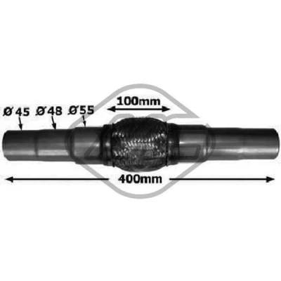 Imagem de Metalcaucho 02046 Tubo flexível, sistema de escape 400mm trenza [mm]: 100